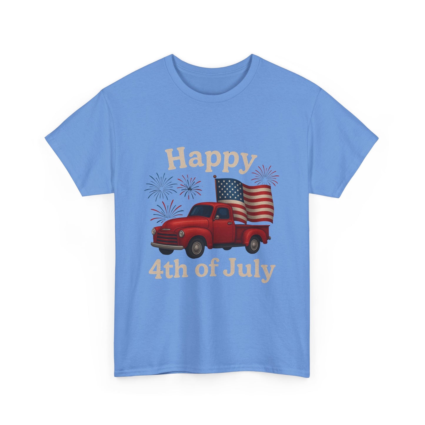 🚙 Happy 4th of July Truck Tee – Patriotic Vintage Pickup Shirt