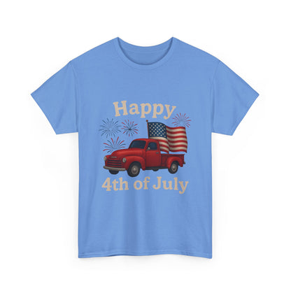 🚙 Happy 4th of July Truck Tee – Patriotic Vintage Pickup Shirt
