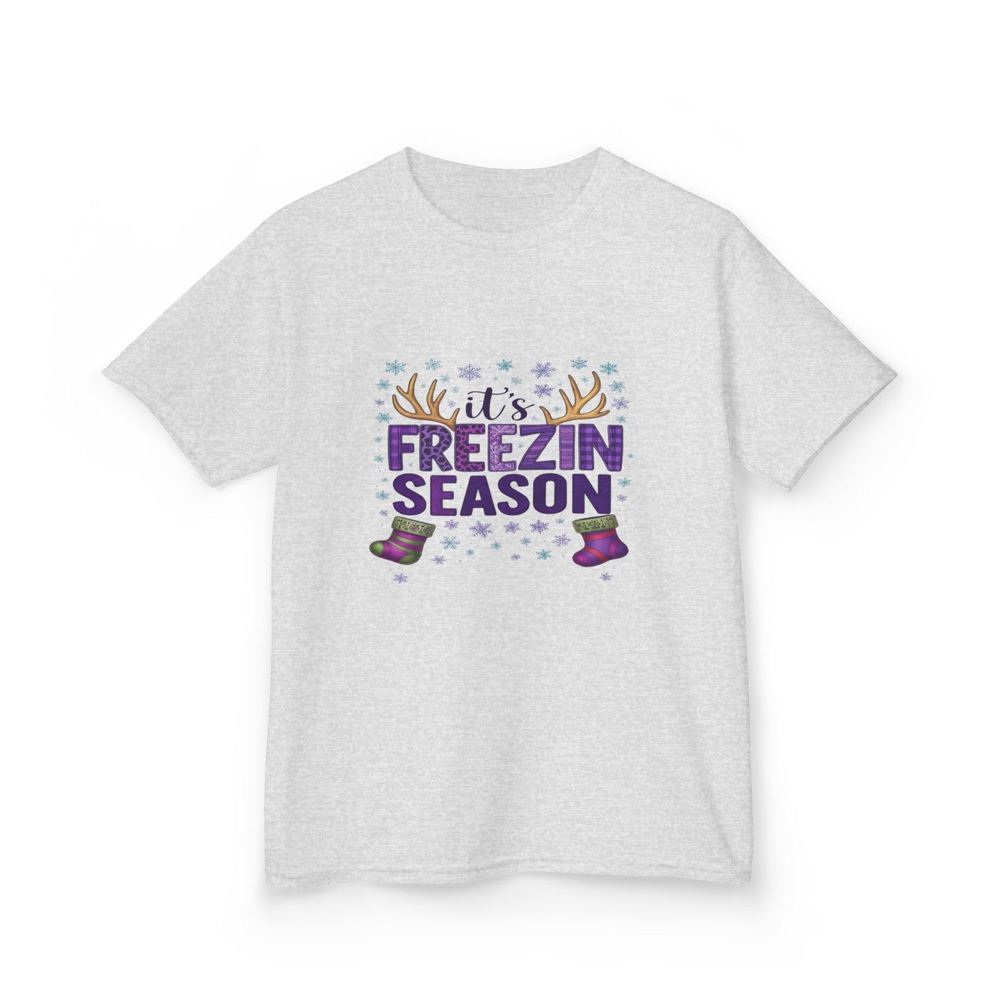 It's Freezin' Season Dino Christmas Tee - Kids Holiday Shirt