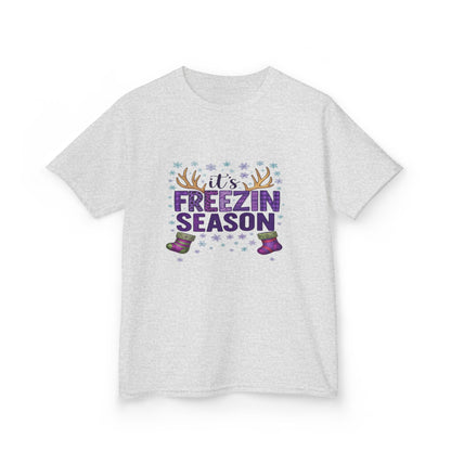 It's Freezin' Season Dino Christmas Tee - Kids Holiday Shirt