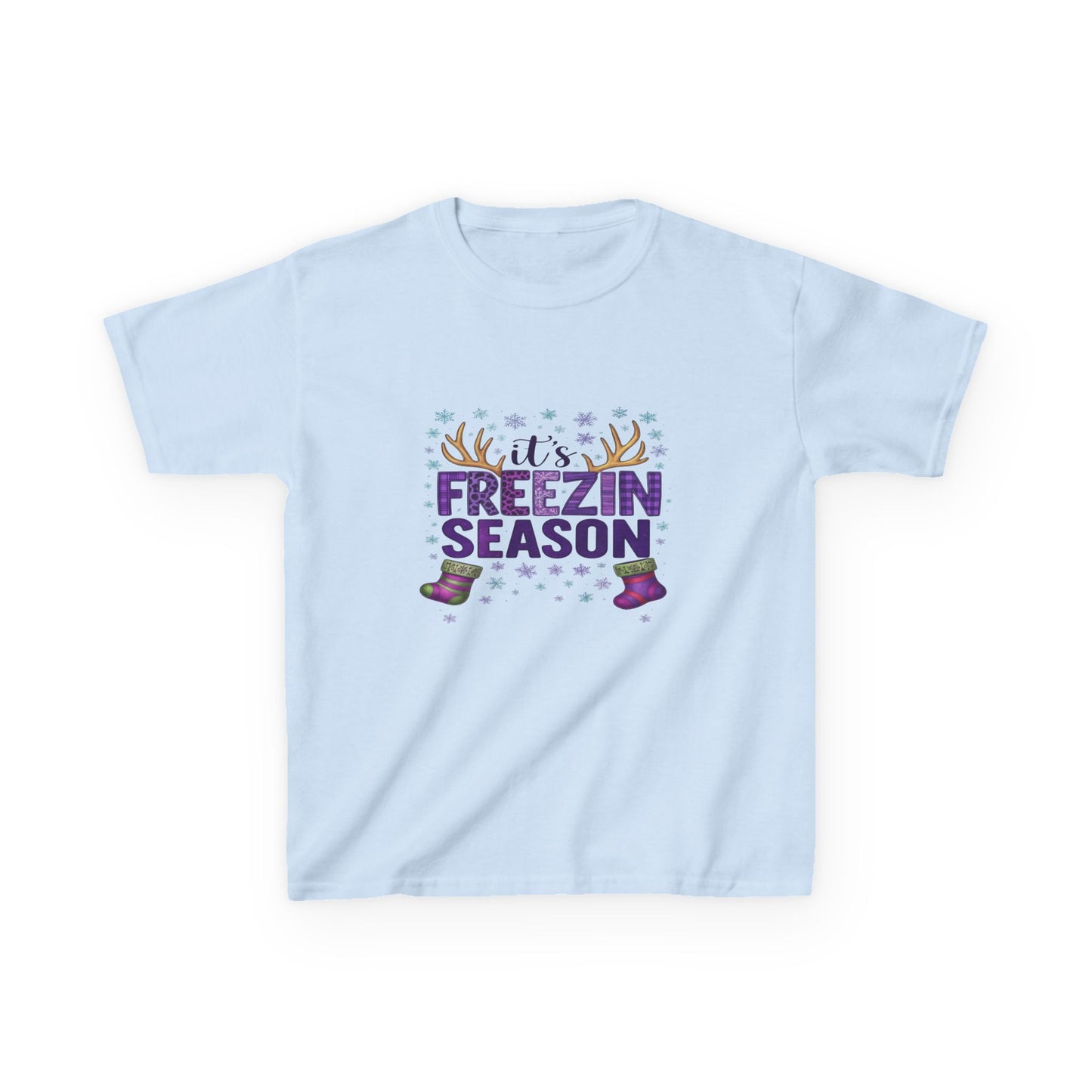 It's Freezin' Season Dino Christmas Tee - Kids Holiday Shirt