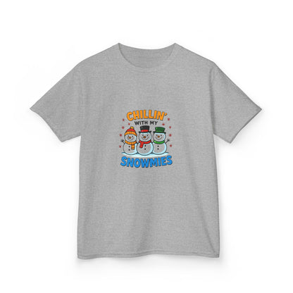 Chillin' with Snowmies: Holiday Dinosaur Kids Tee