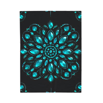 Luxe Velveteen Plush Blanket - Cozy Home Decor, Mandala Design, Gift for Her, Perfect for Winter, Soft Throw Blanket