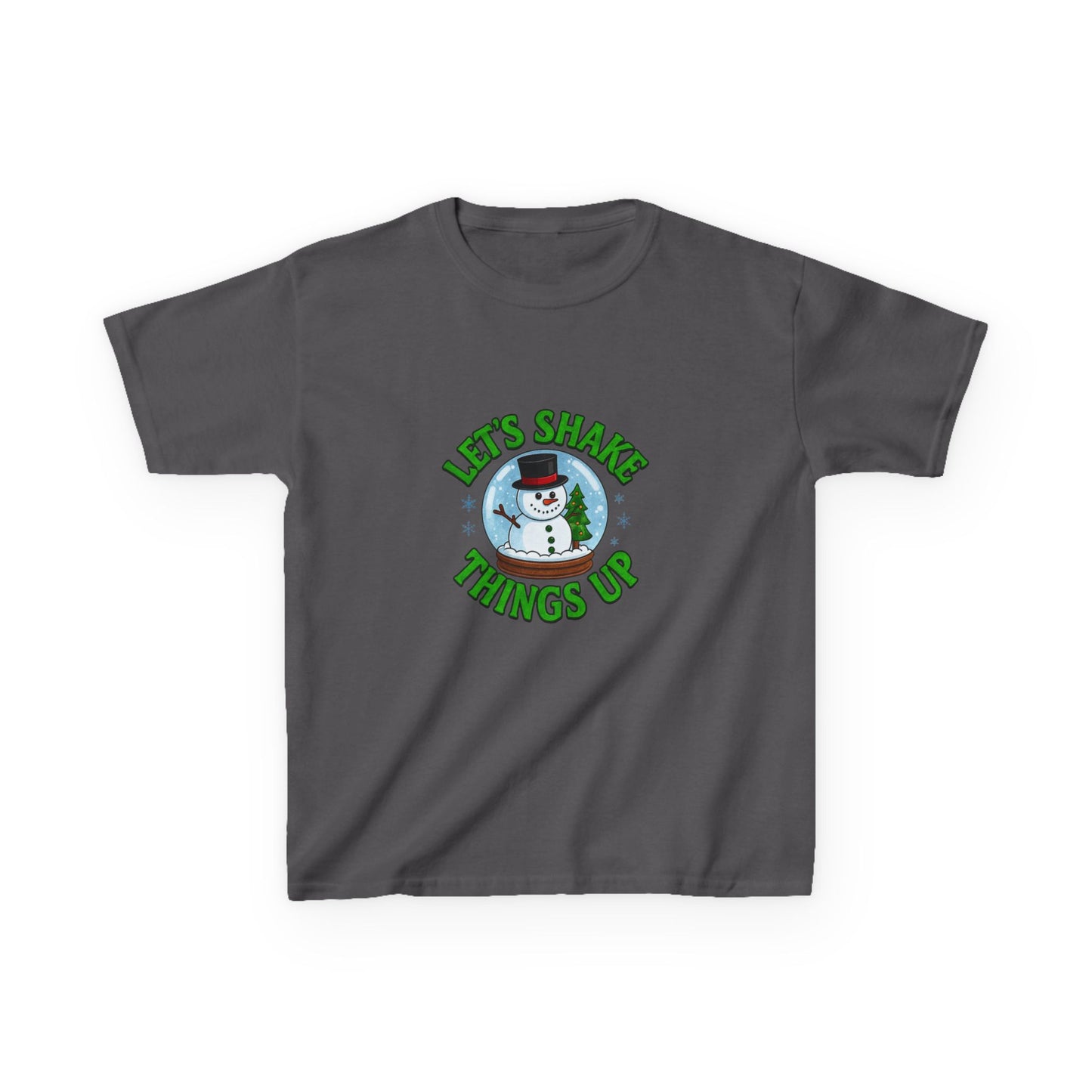 Snowman Dino Globe Kids Christmas Tee