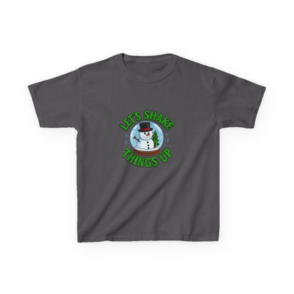 Snowman Dino Globe Kids Christmas Tee