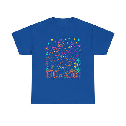 Autumn Glow Chicken Tee – Colorful Farmhouse Pumpkin Shirt