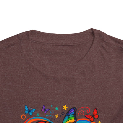 Toddler Tee - Neurodiversity is Beautiful Butterfly Rainbow Puzzle Piece Tee