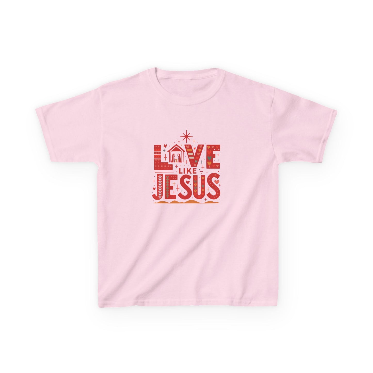 Love Like Jesus Christmas Dinosaur Kids Tee