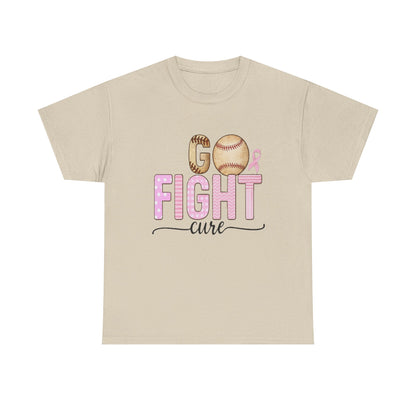 Go Fight Cure Baseball Pink Ribbon Awareness Tee