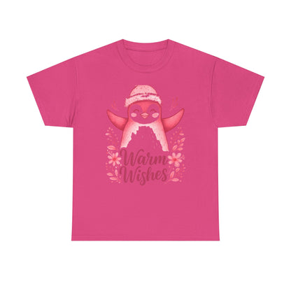 Warm Wishes Pink Penguin Tee - Holiday Tee