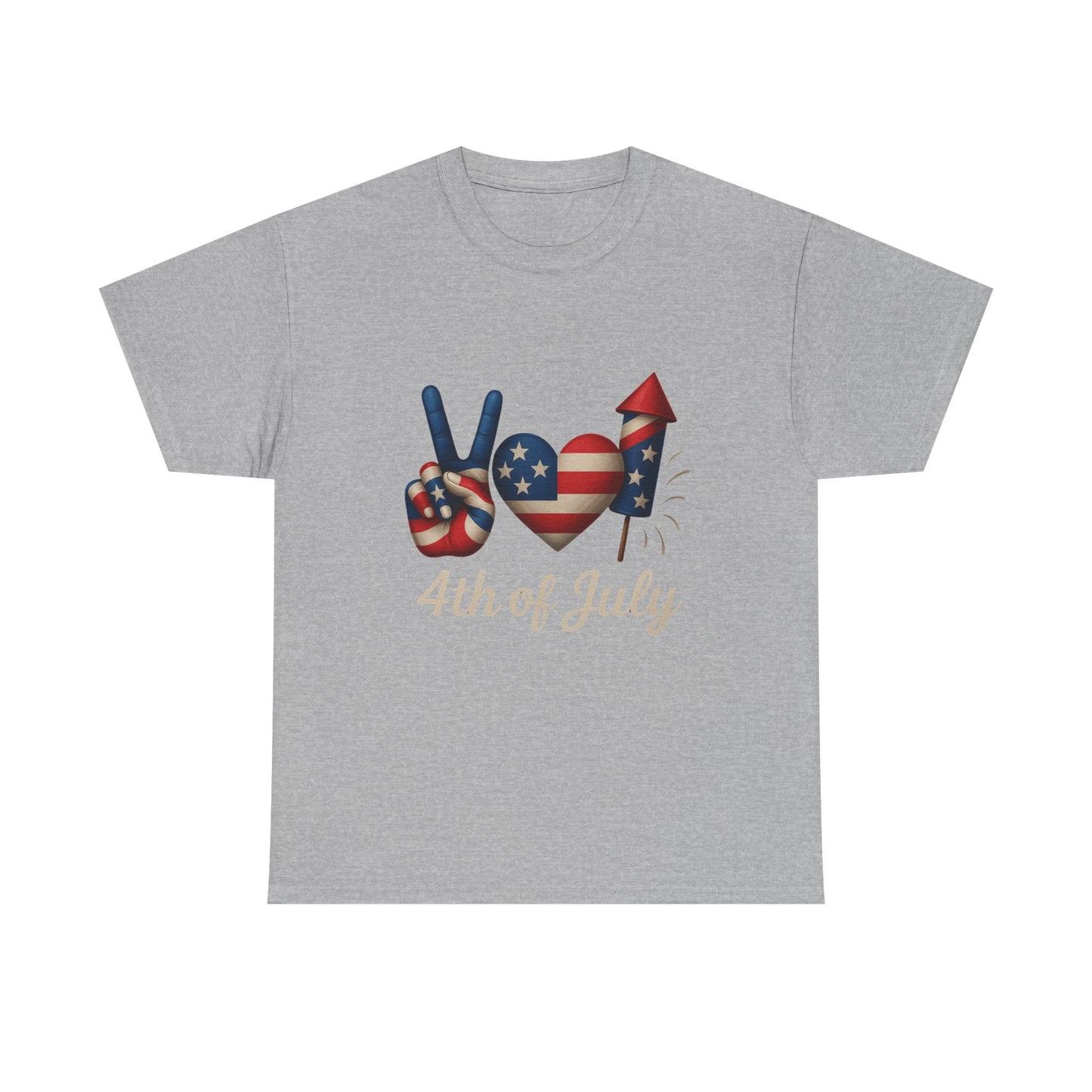 Peace Love Fireworks Tee – Patriotic 4th of July Shirt