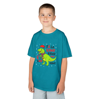 Holiday Dinosaur Kids Tee, Christmas Shirt, Fun Dinosaur T-Shirt, Kids Party Outfit, Cute Graphic Tee, Gift for Kids