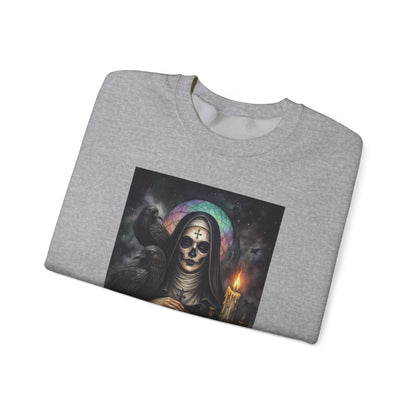 Gothic Nun Skull Halloween Crewneck Sweatshirt
