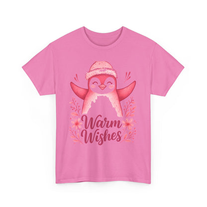 Warm Wishes Pink Penguin Tee - Holiday Tee