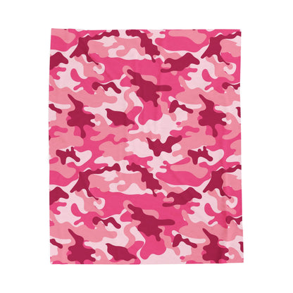 Pink Camo Plush Blanket - Cozy Throw for Girls, Kids, Bedroom Decor, Soft Blanket for Gift Giving, Snuggly Comforter