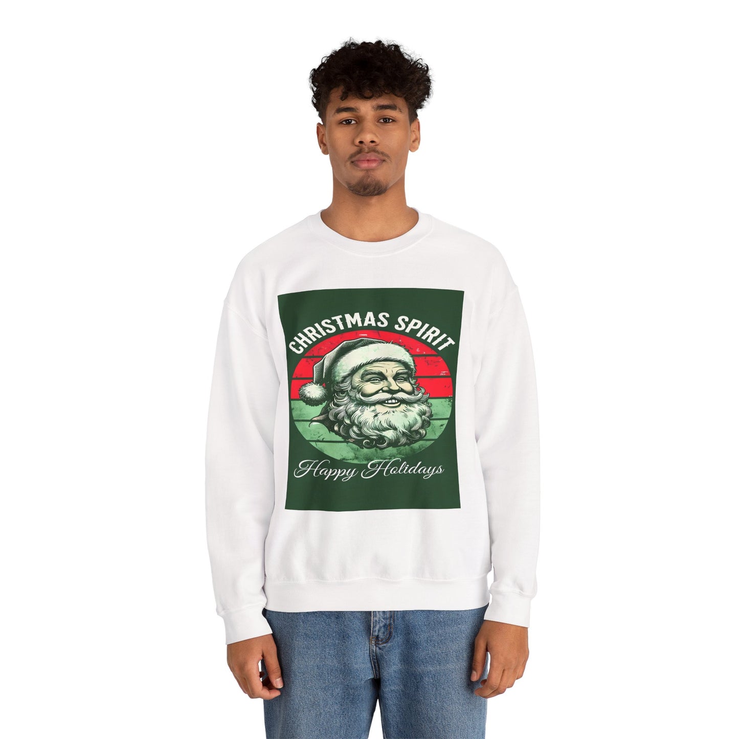 Christmas Spirit Santa Sweatshirt - Vintage Holiday Apparel