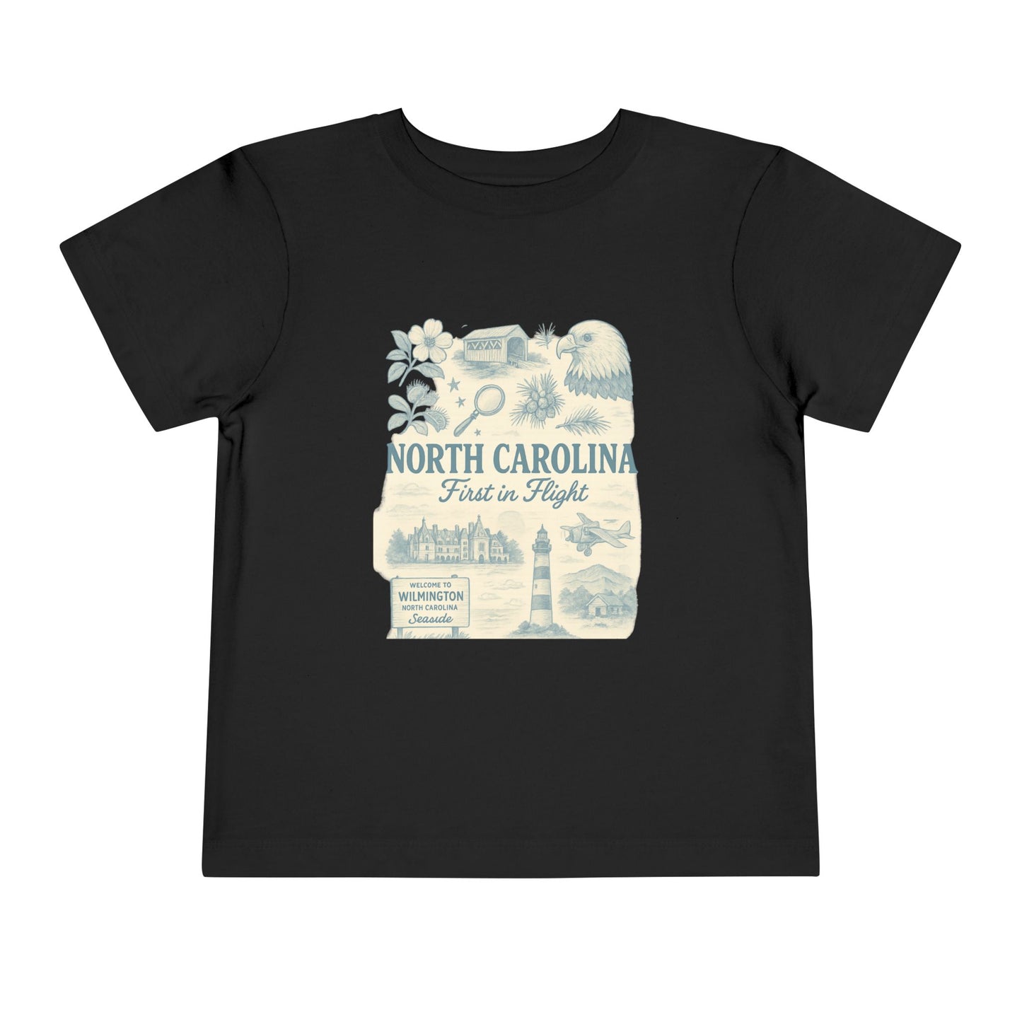 Toddler Tee - NC Landmarks Vintage First in Flight Design