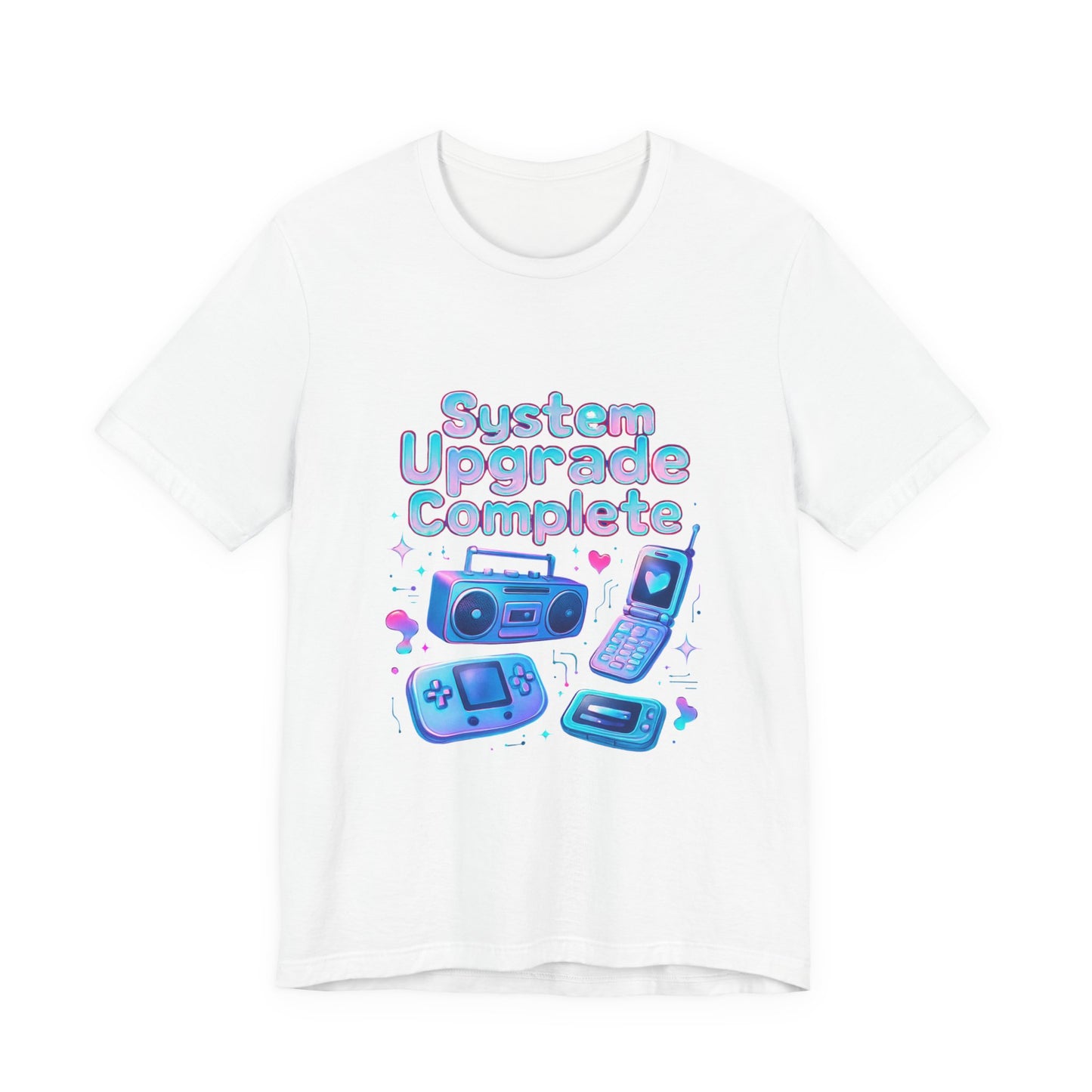 System Upgrade Complete Retro Gaming Tee — Cute Pastel Gameboy & Console Design