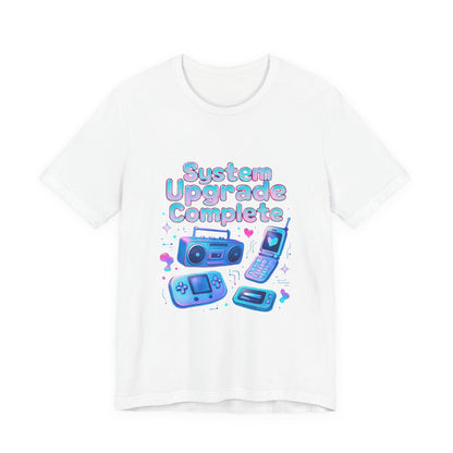 System Upgrade Complete Retro Gaming Tee — Cute Pastel Gameboy & Console Design
