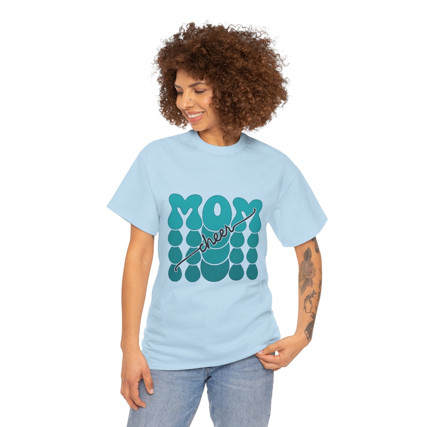 MOM Cheer – Turquoise Spirit Tee