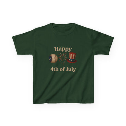 Happy 4th of July Dino Tee - Kids Patriotic Shirt