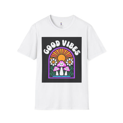 Good Vibes Unisex Softstyle T-Shirt, Fun Graphic Tee, Summer Vibe Shirt, Gift for Friends, Eco-Friendly Fashion