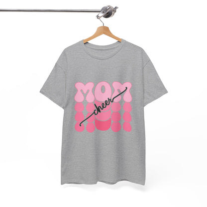 MOM Cheer – Pink Bubble Letter Spirit Tee