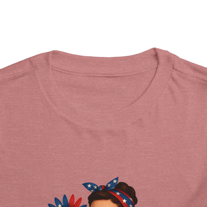 Toddler Tee All American Girl Patriotic Floral Shirt