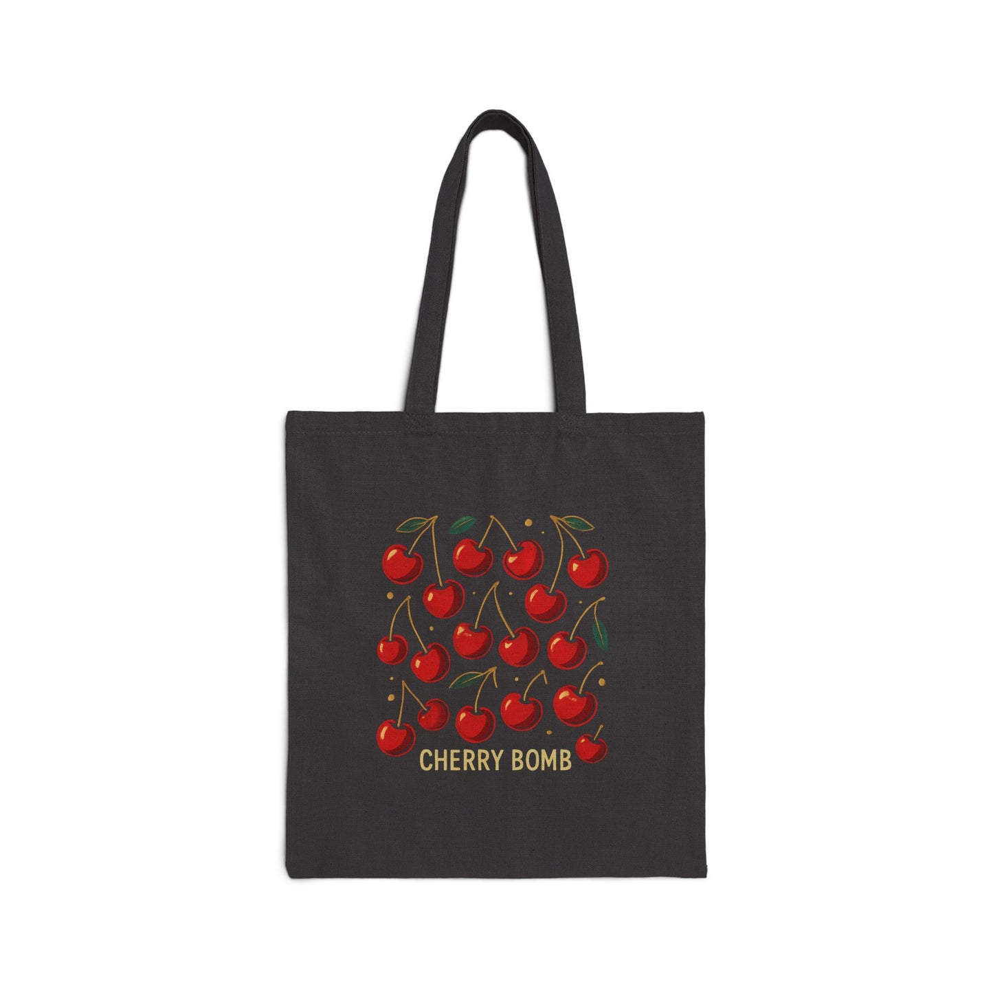 Cherry Bomb Cotton Tote Bag — Retro Cherry Graphic Reusable Shopper