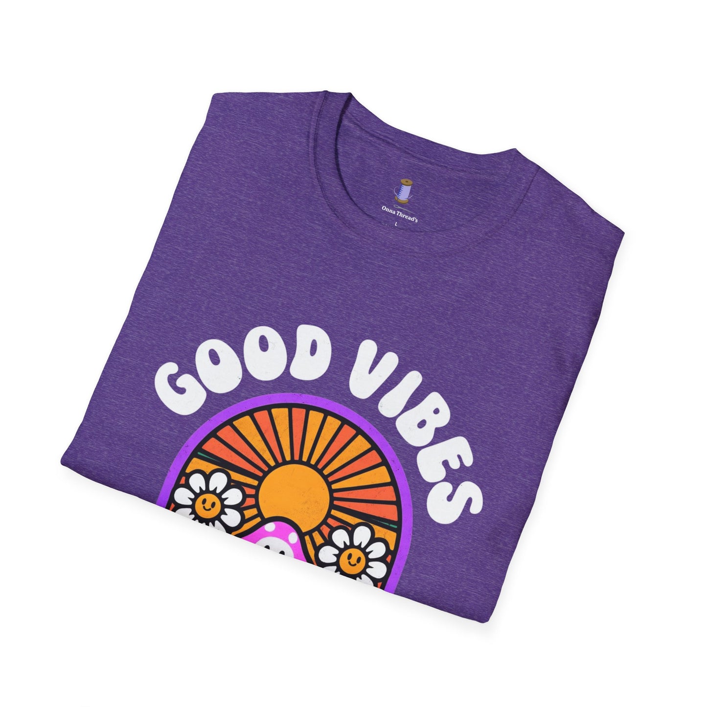 Good Vibes Unisex Softstyle T-Shirt, Fun Graphic Tee, Summer Vibe Shirt, Gift for Friends, Eco-Friendly Fashion