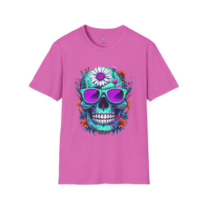 Vibrant Skull Graphic Tee, Edgy Unisex T-Shirt, Festival Wear, Vintage Inspired Tops, Halloween Must-Have, Cool Casual Style