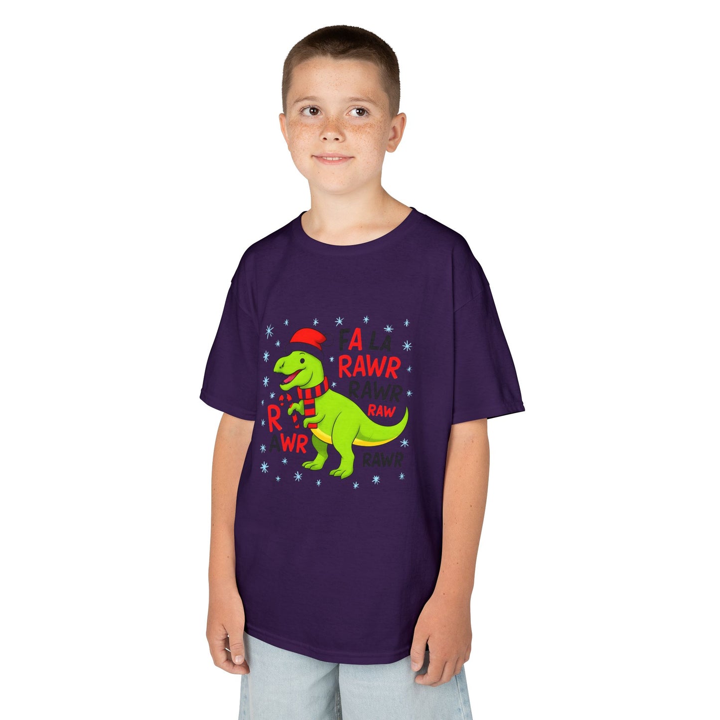Holiday Dinosaur Kids Tee, Christmas Shirt, Fun Dinosaur T-Shirt, Kids Party Outfit, Cute Graphic Tee, Gift for Kids
