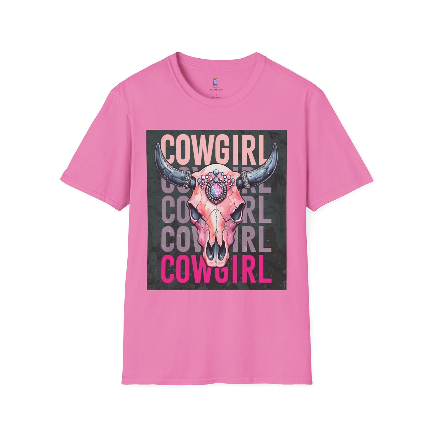 Cowgirl Skull Graphic T-Shirt, Western Fashion Tee, Unisex Cowboy Shirt, Boho Style Wear, Gift for Cowgirls, Casual Outing Top