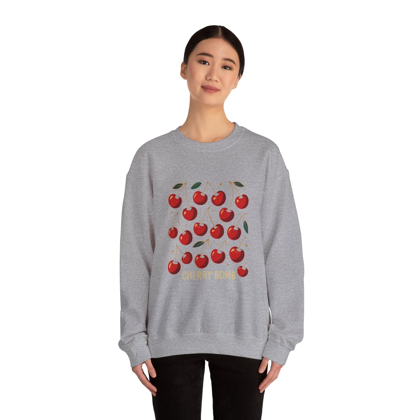 Cherry Bomb Crewneck Sweatshirt — Retro Cherry Graphic Pullover