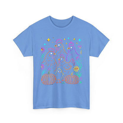 Autumn Glow Chicken Tee – Colorful Farmhouse Pumpkin Shirt