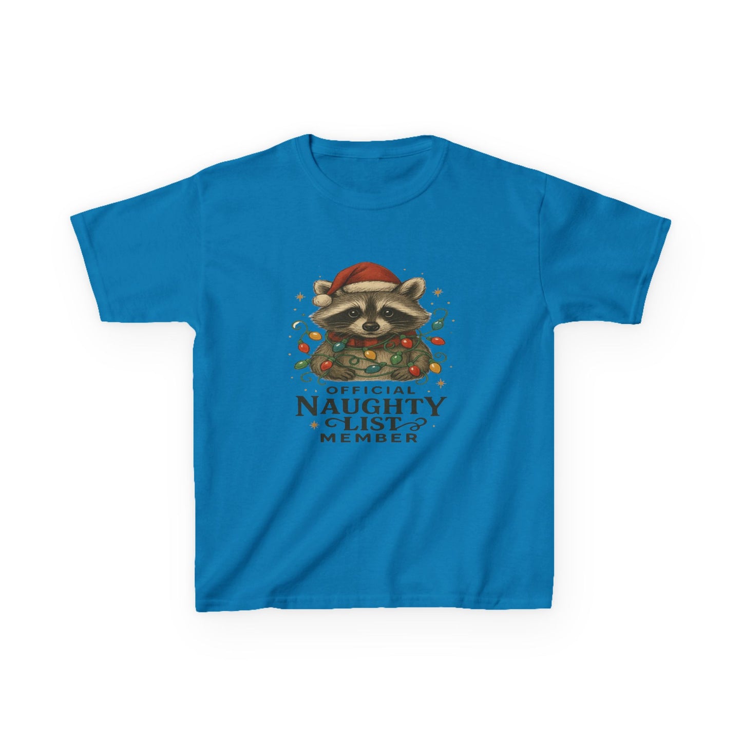 Naughty Raccoon Christmas Tee - Holiday Gift for Kids