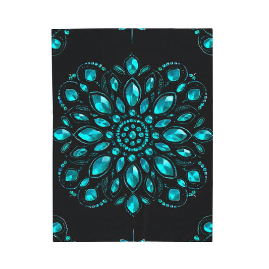 Luxe Velveteen Plush Blanket - Cozy Home Decor, Mandala Design, Gift for Her, Perfect for Winter, Soft Throw Blanket