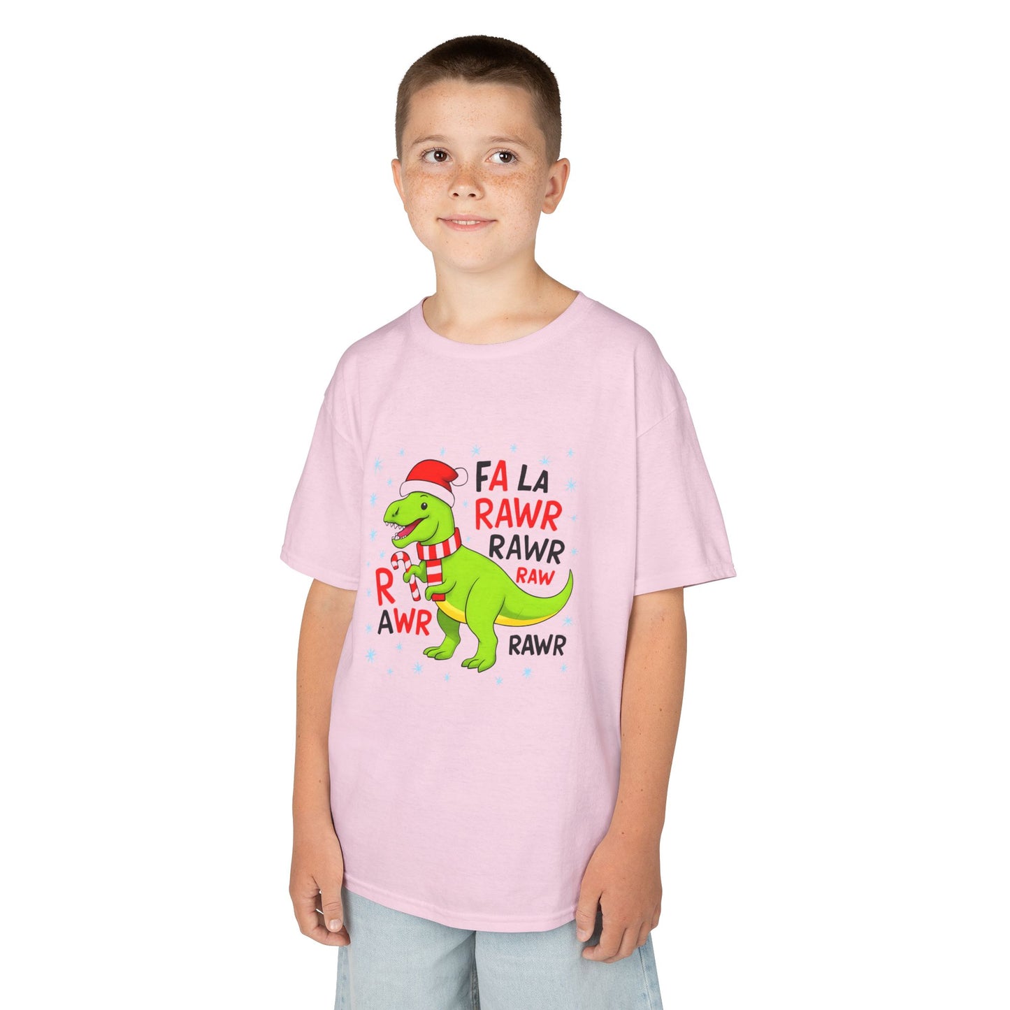 Holiday Dinosaur Kids Tee, Christmas Shirt, Fun Dinosaur T-Shirt, Kids Party Outfit, Cute Graphic Tee, Gift for Kids