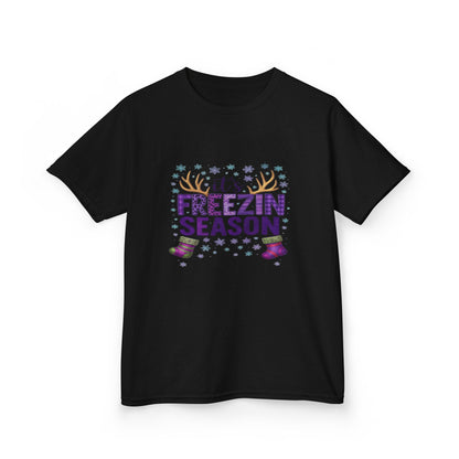 It's Freezin' Season Dino Christmas Tee - Kids Holiday Shirt