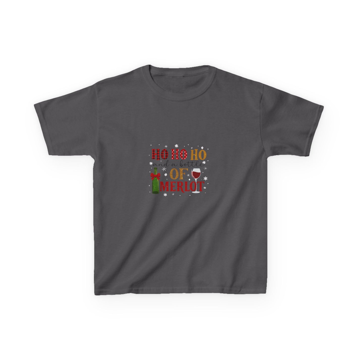 Ho Ho Ho & Merlot Dino Tee - Christmas Kids Shirt
