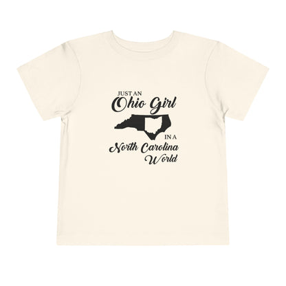 Toddler Tee Ohio Girl in North Carolina World Design Shirt