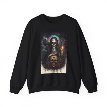 Gothic Nun Skull Halloween Crewneck Sweatshirt