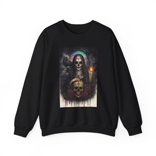 Gothic Nun Skull Halloween Crewneck Sweatshirt