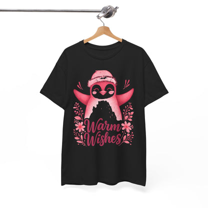 Warm Wishes Pink Penguin Tee - Holiday Tee