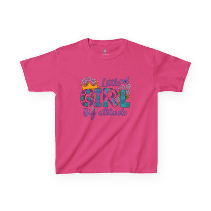 Whimsical Kids Tee for Big Attitude, Fun T-Shirt for Girls, Playful Cotton Shirt, Gift for Birthdays or Celebrations