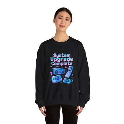 Crewneck Sweatshirt — "System Upgrade Complete" Retro Gaming Graphic
