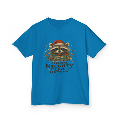 Naughty Raccoon Christmas Tee - Holiday Gift for Kids