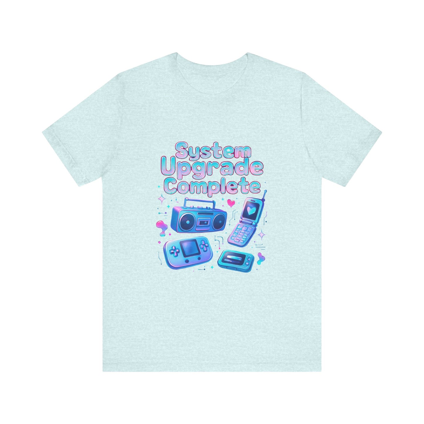 System Upgrade Complete Retro Gaming Tee — Cute Pastel Gameboy & Console Design