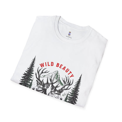 Wild Beauty Deer T-Shirt, Nature Lover Tee, Wildlife Gift, Unisex Tee, Rustic Home Décor