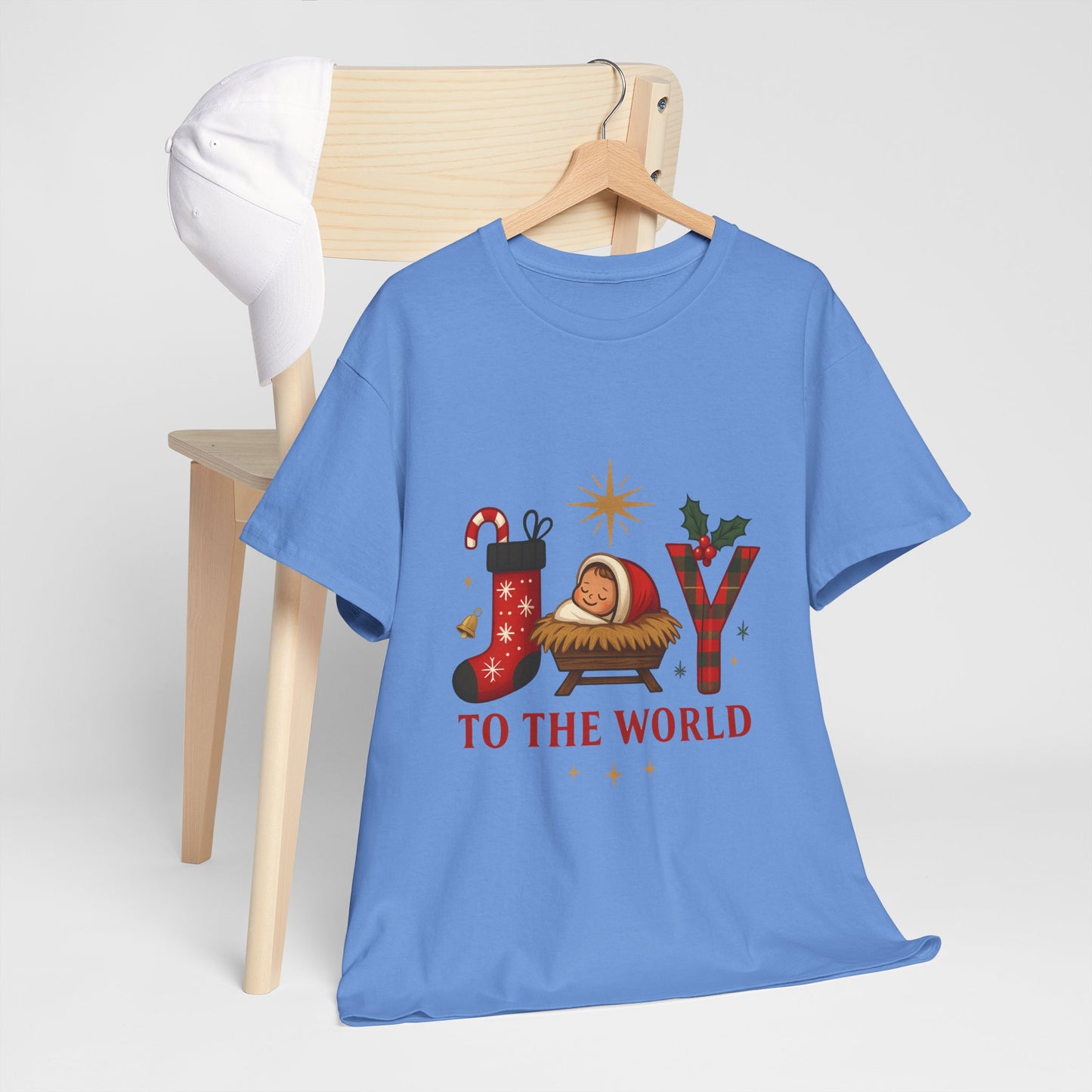 Christmas Joy Unisex Tee with Baby Jesus Illustration